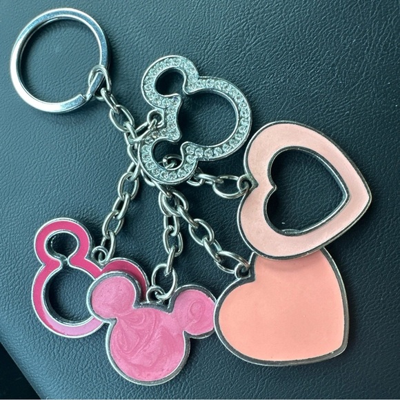 Disney Accessories - Disney Minnie Mickey Mouse Key Ring Purse Chain Bag Charm Pink & Sliver